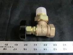AMAT 3870-02138 VALVE GLOBE 3/4"BRS MALE TO FEM BSPT RND HNDL ANGL