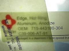 LAM 715-443180-304 HOT RING EDGE; ALUMINUM, ANODIZE; TOSH C39-006-AT-91