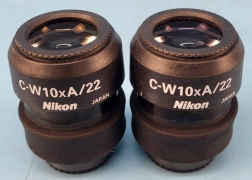 Set of 2, Nikon Microscope C-W10xA/22 Eyepieces.