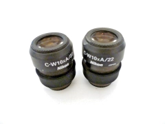 2 PCS - Nikon C-W10XA/22 Focusable Microscope Eyepiece w/Rubber Boot