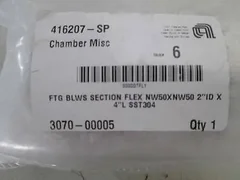 Applied Materials 3070-00005 FTG BLWS Section Flex NW50XNW50 2"ID X 4"L SST304