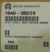Sentran; 91155, ASSY, Scale, 30lb., Desica 300mm, AMAT 1040-00229