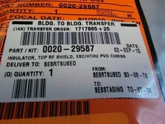 APPLIED MATERIALS AMAT ESC HTHU PVD ENDURA INSULATOR TOP RF SHIELD 0020-29587