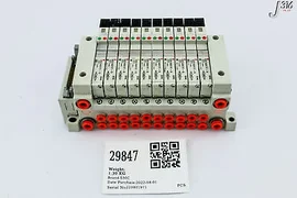 29847 SMC 10-SLOT PNEUMATIC MANIFOLD, AMAT: 4060-00427 VV5Q11-ULB990274