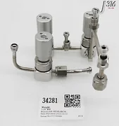 34281 LAM RESEARCH 6 WAY VALVE ASSY W/ 3X DIAPHRAGM VALVE 839-034096-101