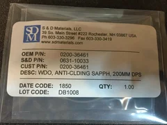 AMAT APPLIED MATERIALS 0200-36461 WINDOW, ANTI CLOUDING SAPPHIRE, 200MM DPS, NEW