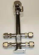 AMAT 0040-76367 Supply/Return Manifold 3/4" Tube Inlet - 4 3/8" Tube outlets 