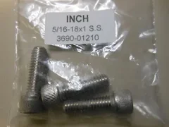 Applied Materials AMAT SS Screw, 5/16-18x1 3690-01210 ( lot of 3)