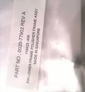 Pin Lower fram polisher frame assy AMAT P/N 0020-77902