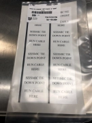 Applied Materials/AMAT Label E-Clean Cart Seismic Tie Down PN: 0060-00922