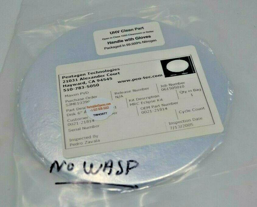0021-21814 / DISK 6", ADV 101 SHUTTER, MRC ECLIPSE KIT / APPLIED MATERIALS AMAT