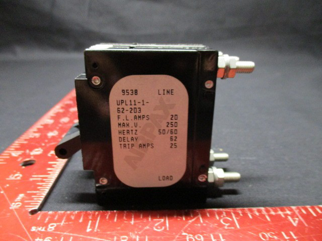 Applied Materials 0680-01029 Airpax UPL111-1-66-203 CIRCUIT BREAKER 20A 3P