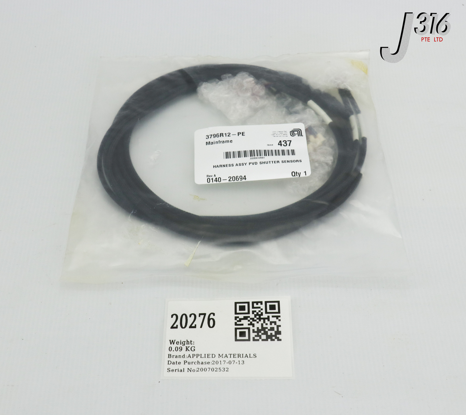 20276 APPLIED MATERIALS HARNESS ASSY PVD SHUTTER SENSORS (NEW) 0140-20694