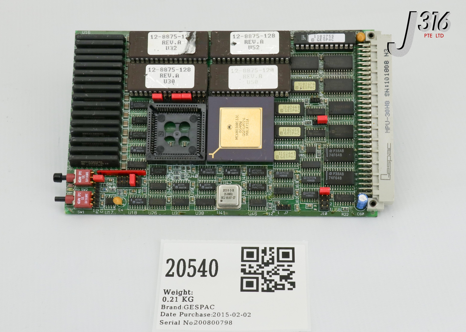 20540 APPLIED MATERIALS PCB CPU GESPAC 68030, MPU-30H8, 22-0075-017 0660-01815