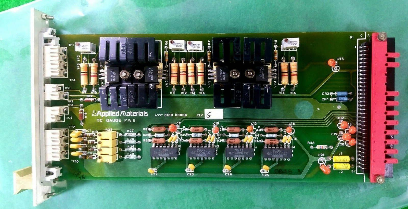 AMAT 0100-00008 PCB ASSEMBLY T.C. GAUGE MONITOR, USED