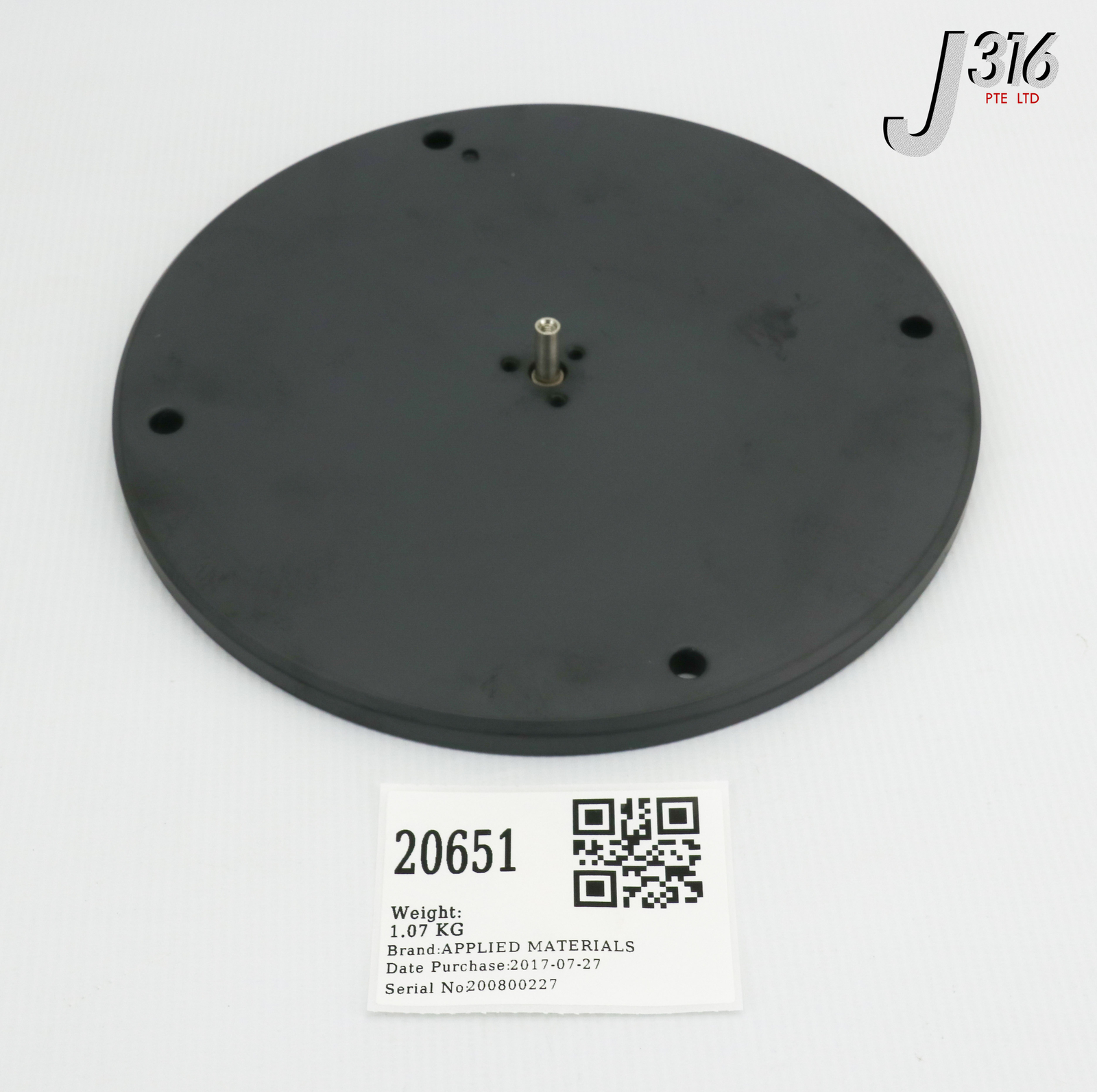 20651 APPLIED MATERIALS PLATE ASSY, PLASMA CHUCK, 200MM 0190-09496