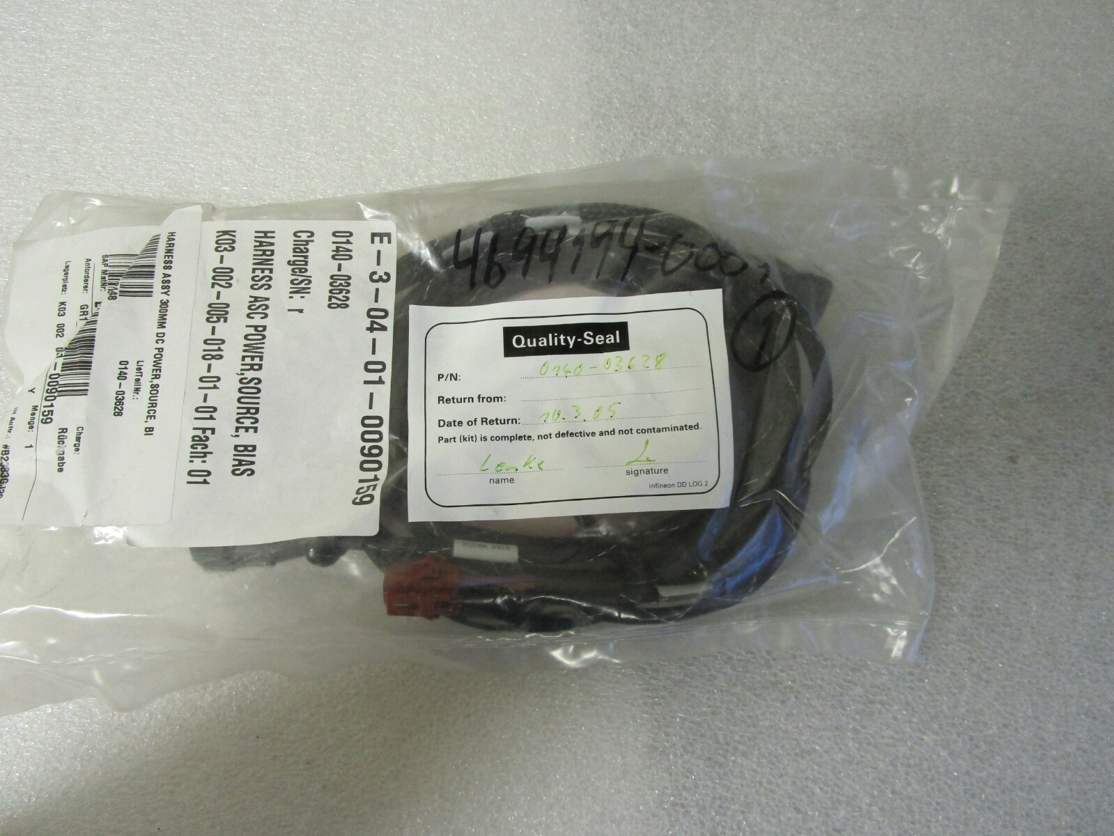 AMAT 0140-03628 Harness ASC Power Source BIAS Harness ASSY 300MM DC Power BI