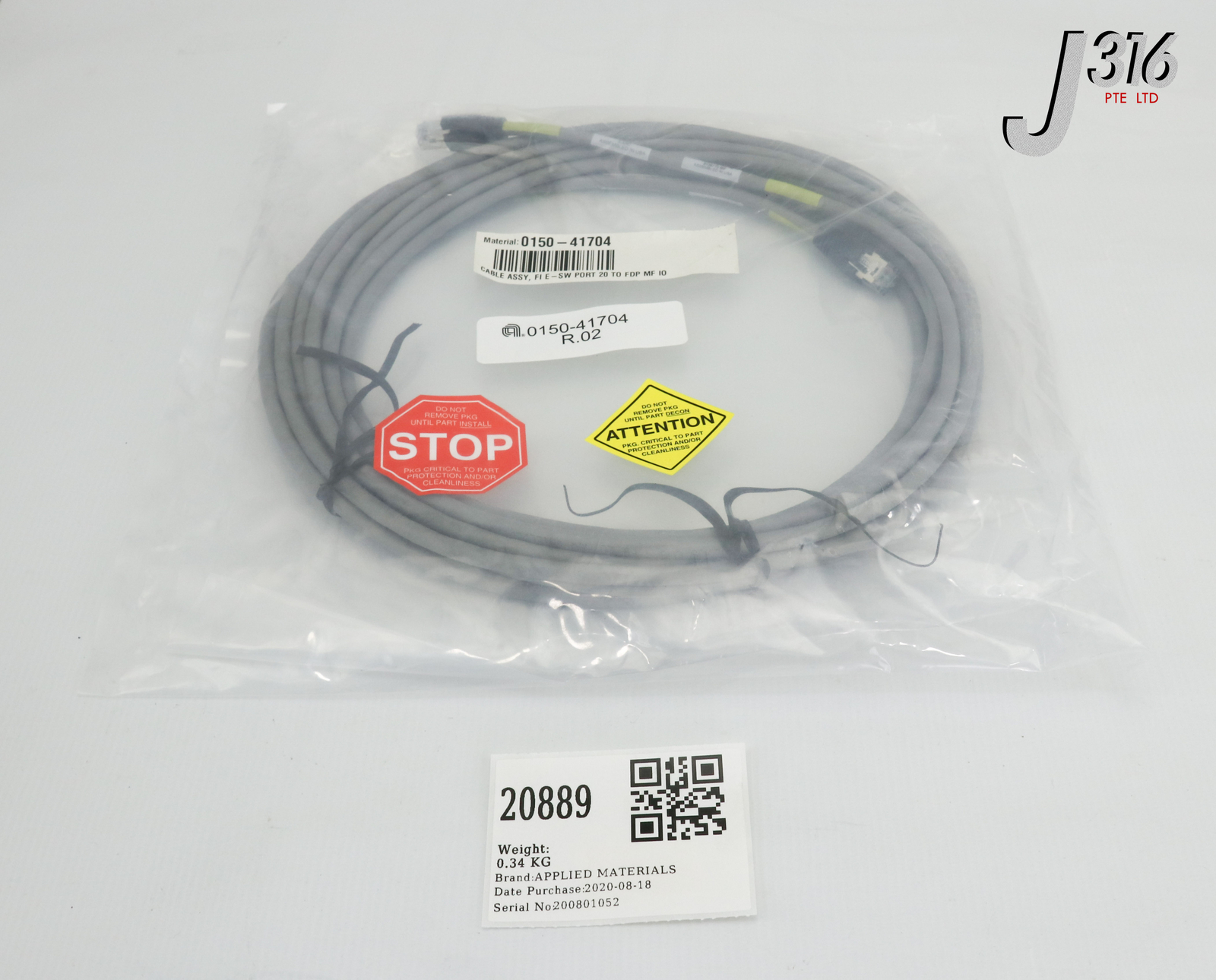 20889 APPLIED MATERIALS CABLE ASSY FI E-SW PORT 20 TO FDP MF I0 NEW 0150-41704