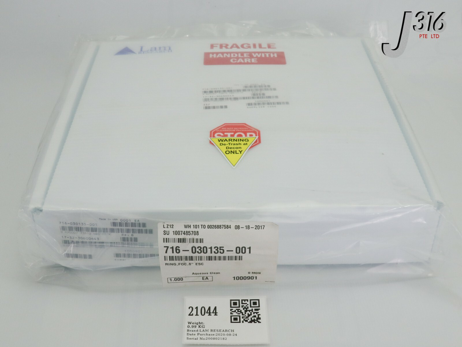 21044 LAM RESEARCH RING FOC 8" ESC EDGE FOCUS CERAMIC 716-030135-001