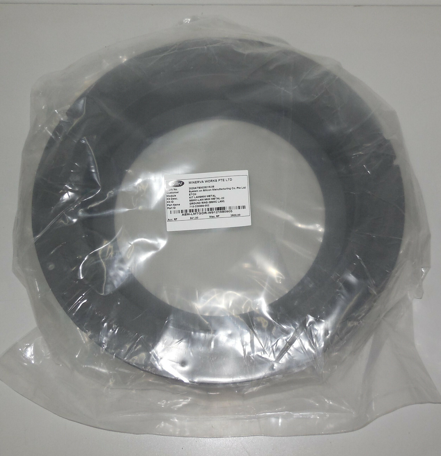 LAM RESEARCH SSMC-LAM 9600 METAL-22 715-330889-002 Ground ring