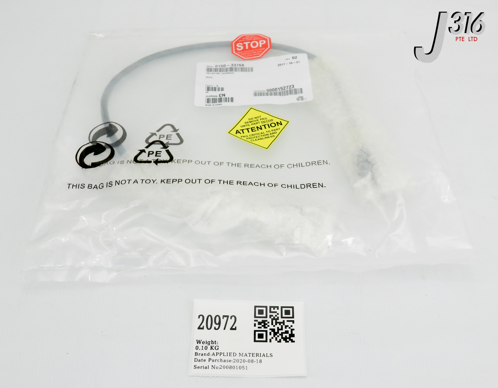 20972 APPLIED MATERIALS CABLE ASSY, ENET-E2D, PRODUCER (NEW) 0150-33768