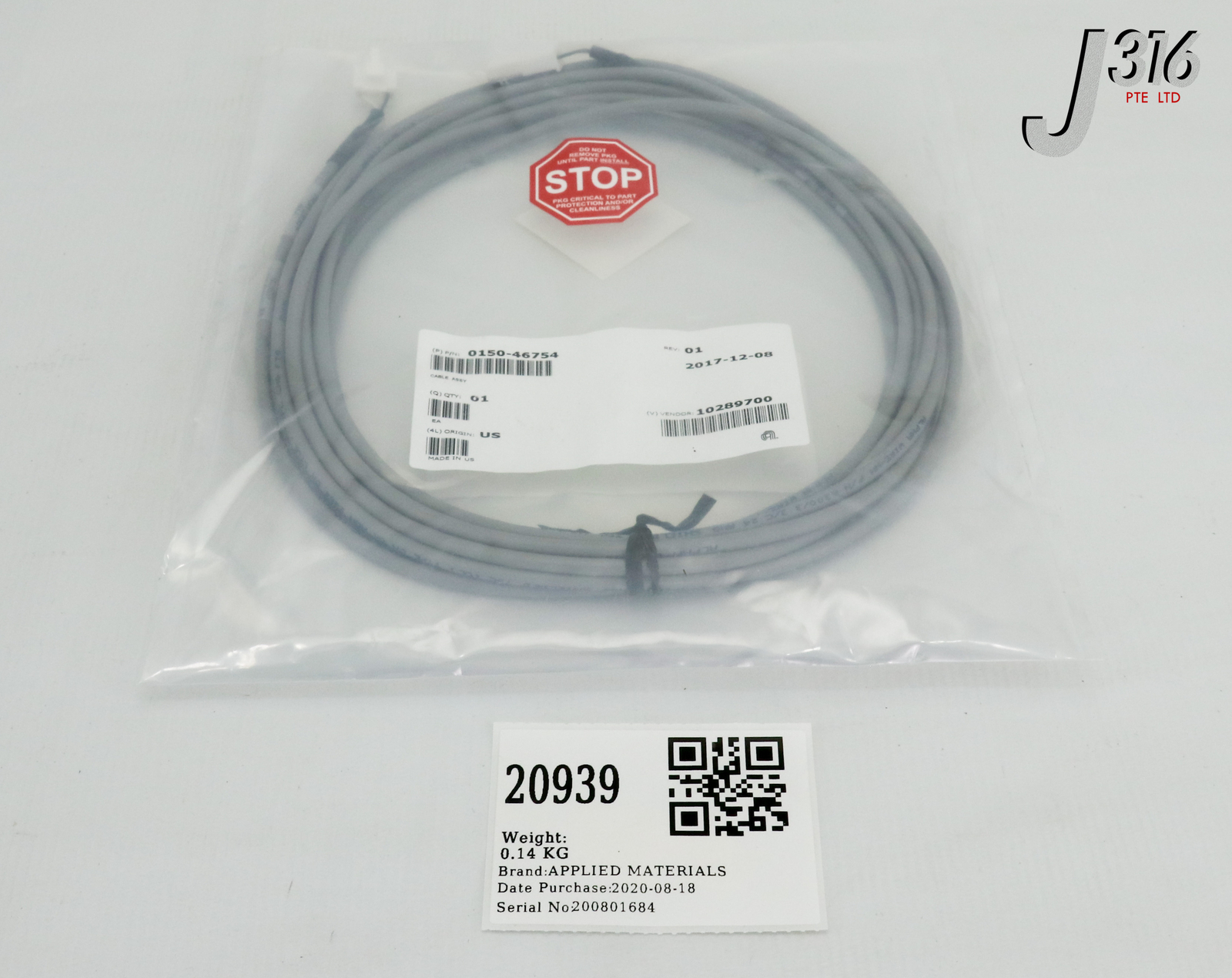 20939 APPLIED MATERIALS CABLE ASSY (NEW) 0150-46754