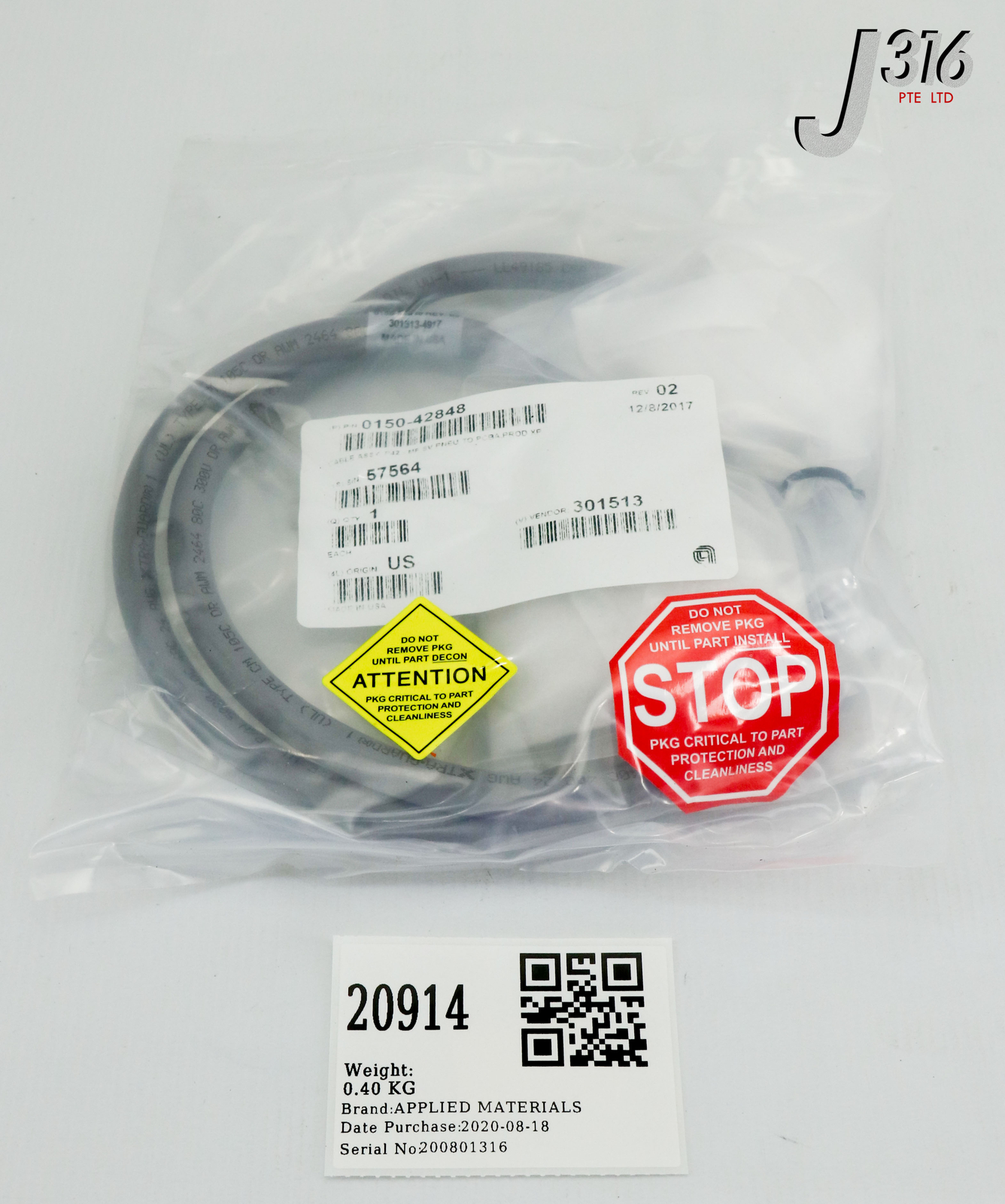 20914 APPLIED MATERIALS CBL ASSY P42-MF SV PNEU TO PCBA PROD XP (NEW) 0150-42848