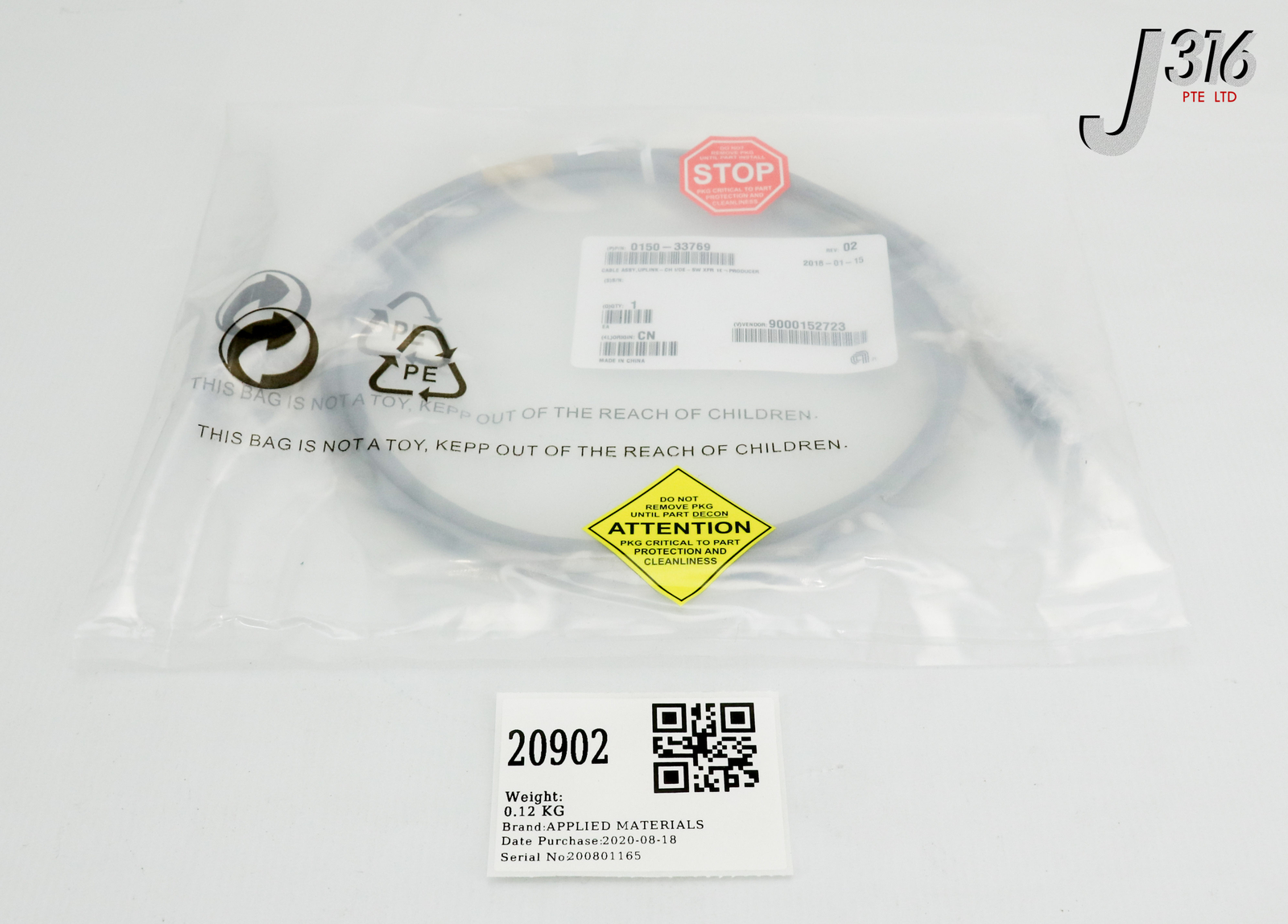 20902 APPLIED MATERIALS CBL ASSY UPLINK-CH I/OE-SW XFR 1 £-PROD (NEW) 0150-33769