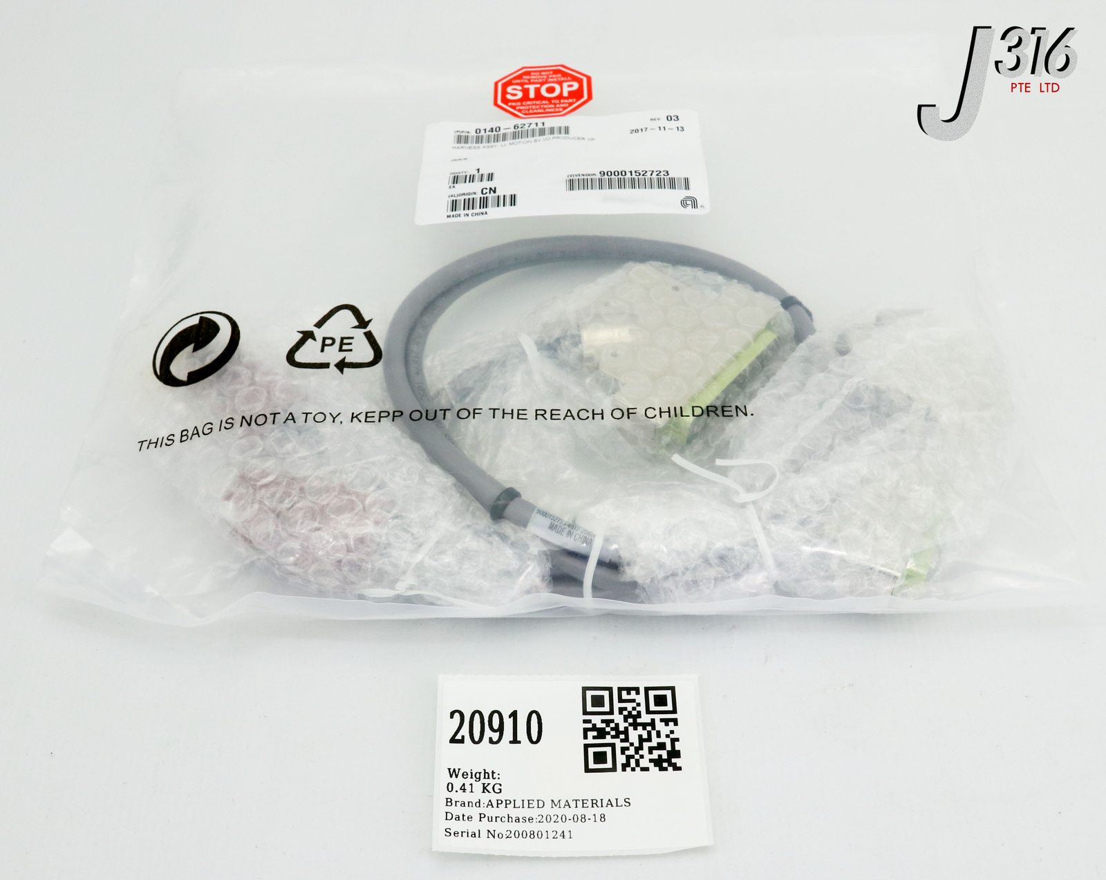 20910 APPLIED MATERIALS HARNESS ASSY LL MOTION SV I/O PRODR XP (NEW) 0140-62711