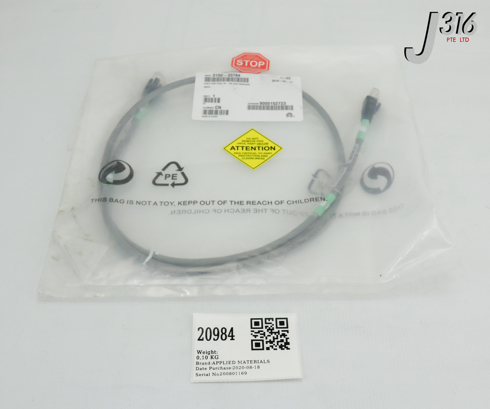 20984 APPLIED MATERIALS CABLE ASSY, ECAT IN - MF CIOC, PRODUCER (NEW) 0150-33784