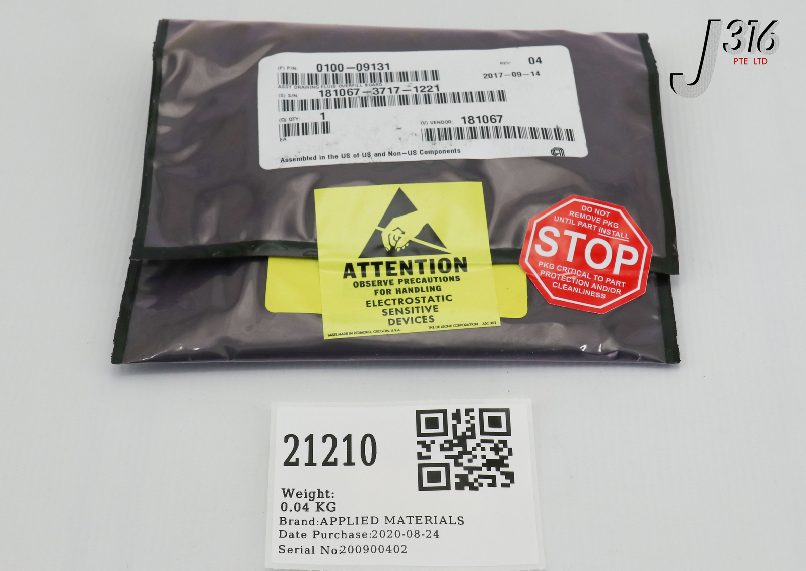 21210 APPLIED MATERIALS ASSY DWG FLUID OVERFILL BOARD (NEW) 0100-09131