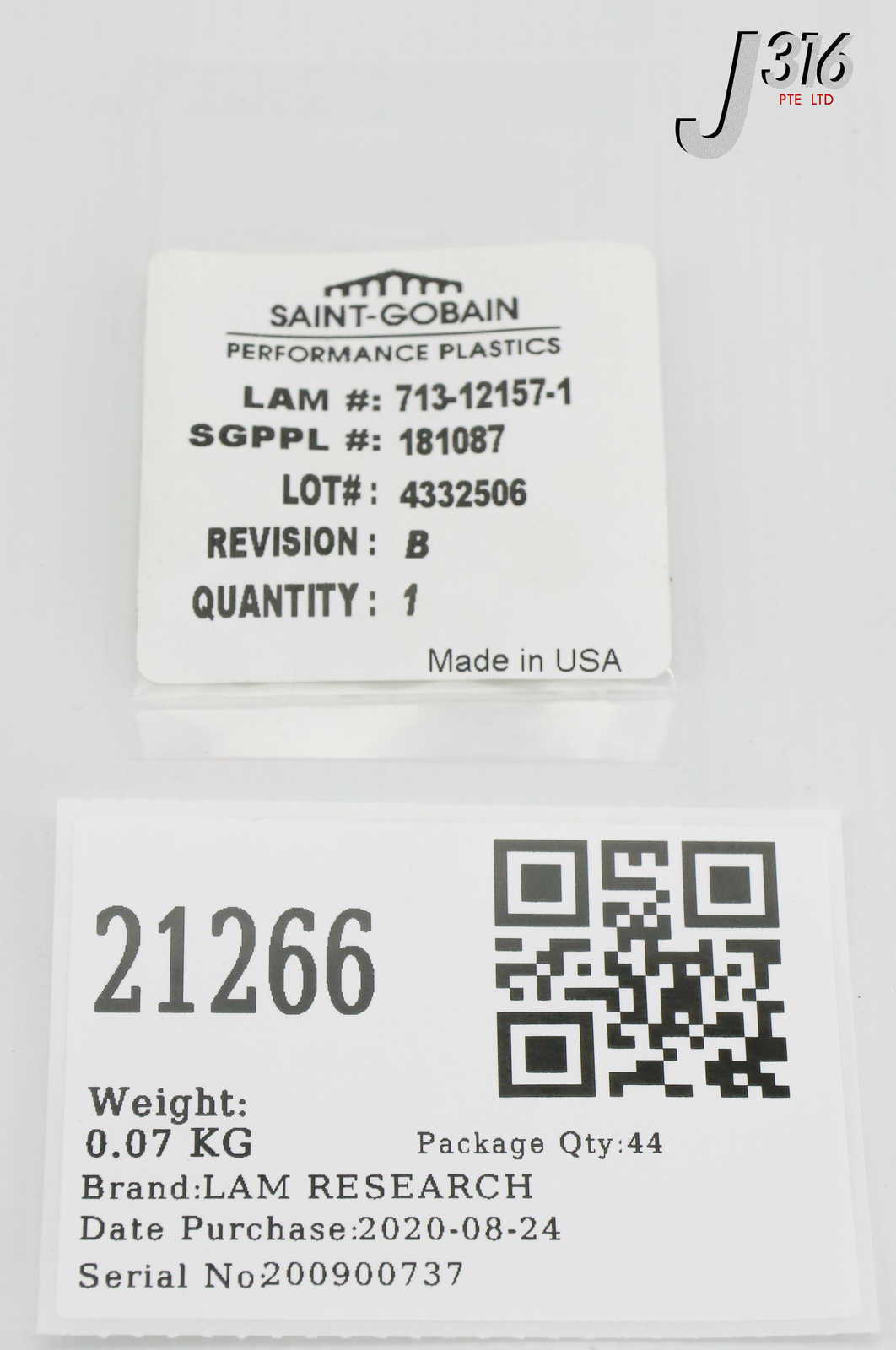 21266 LAM RESEARCH SPACER HUB, P/N: 181087 (NEW) 713-012157-001