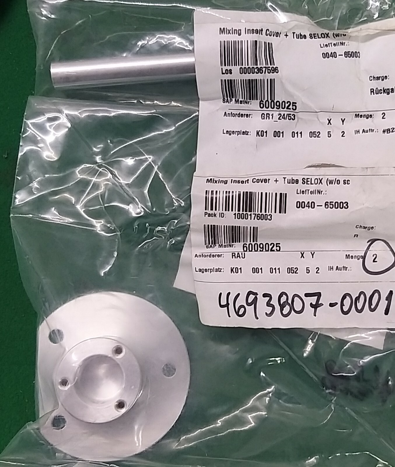AMAT 0040-65003 Mixing Insert Cover + Tube SELOX, NEW
