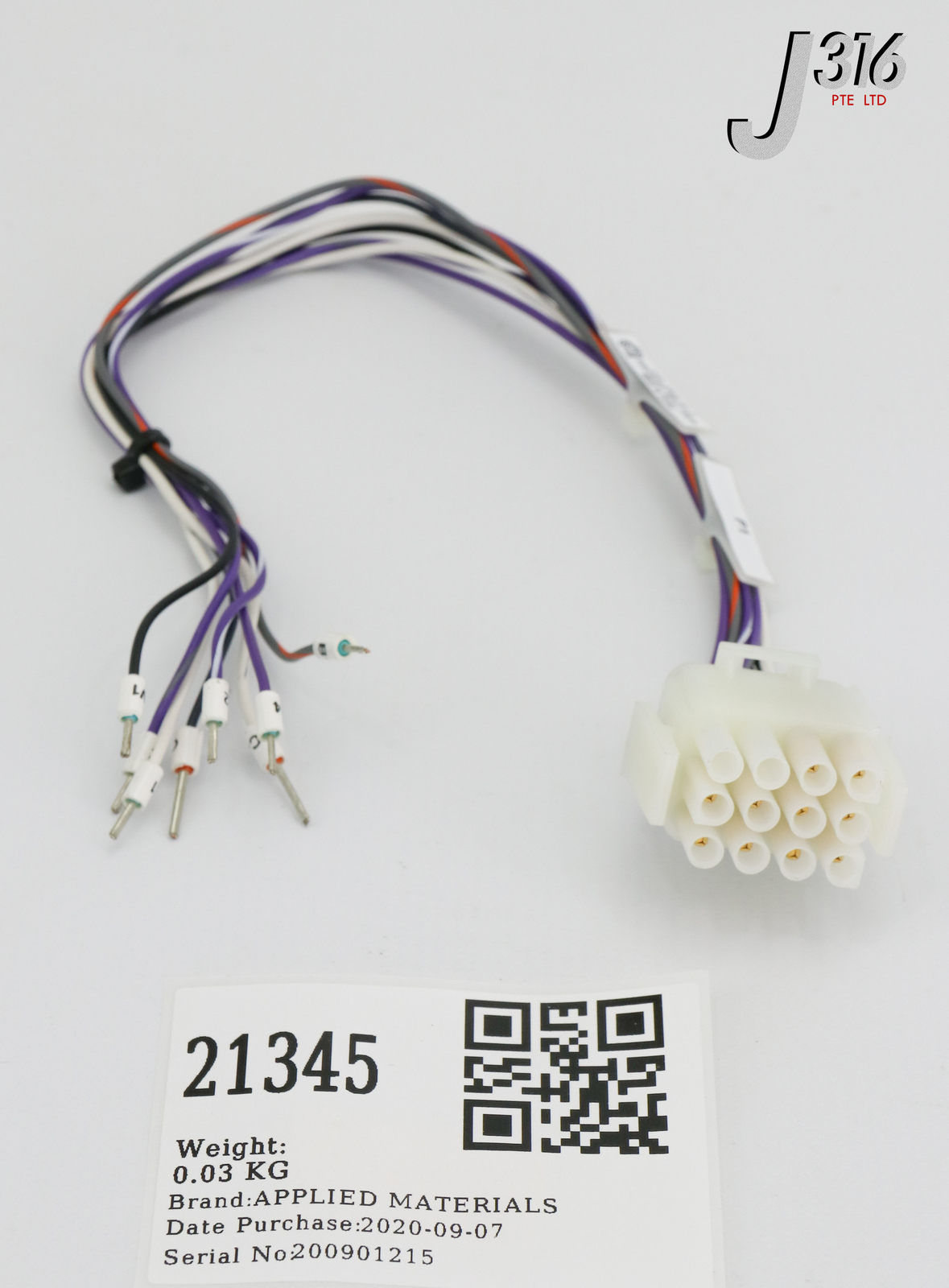 21345 APPLIED MATERIALS CABLE ASSY, 30CM 0140-25002