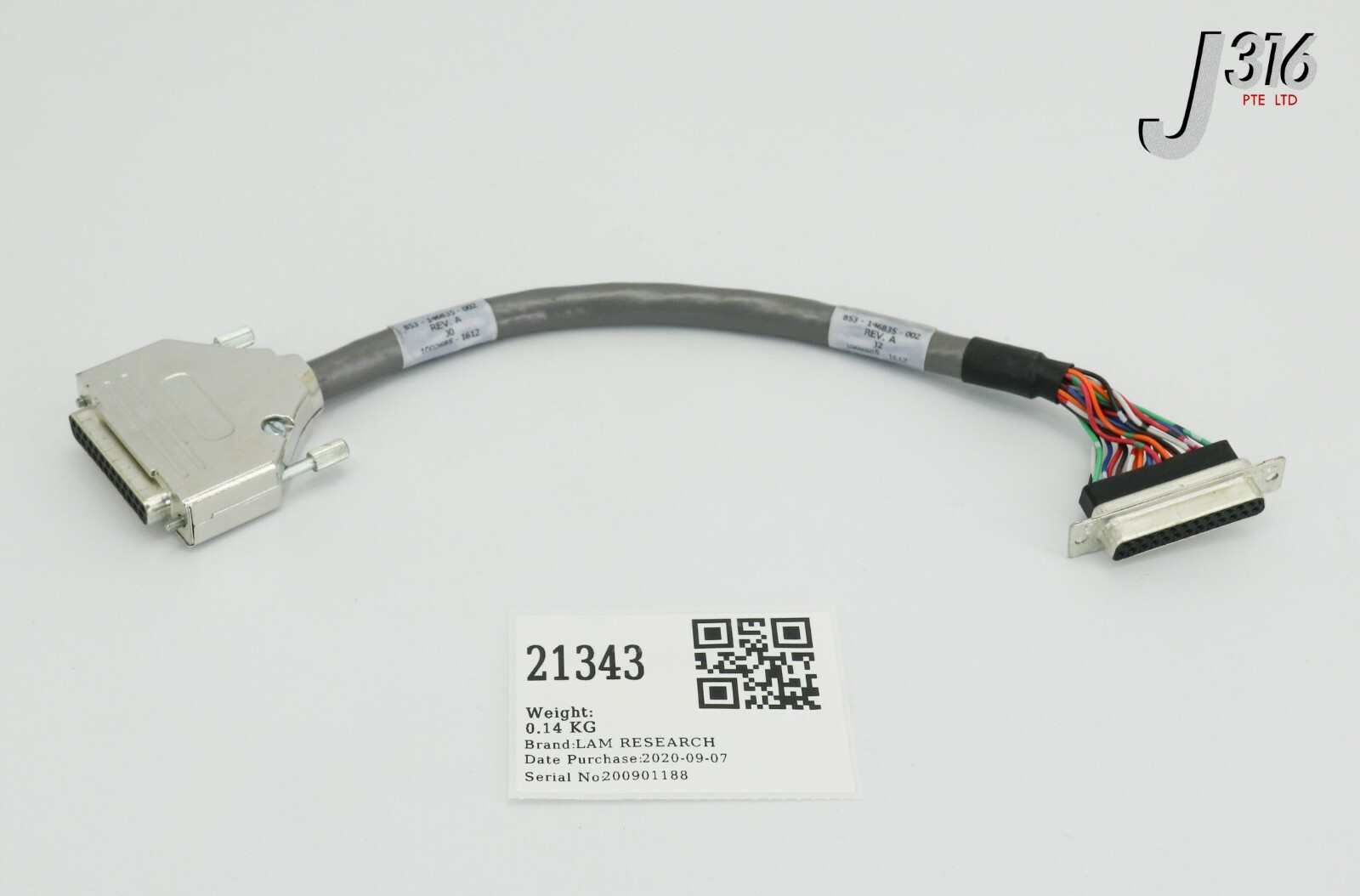 21343 LAM RESEARCH CABLE ASSY, 25CM 853-146835-002