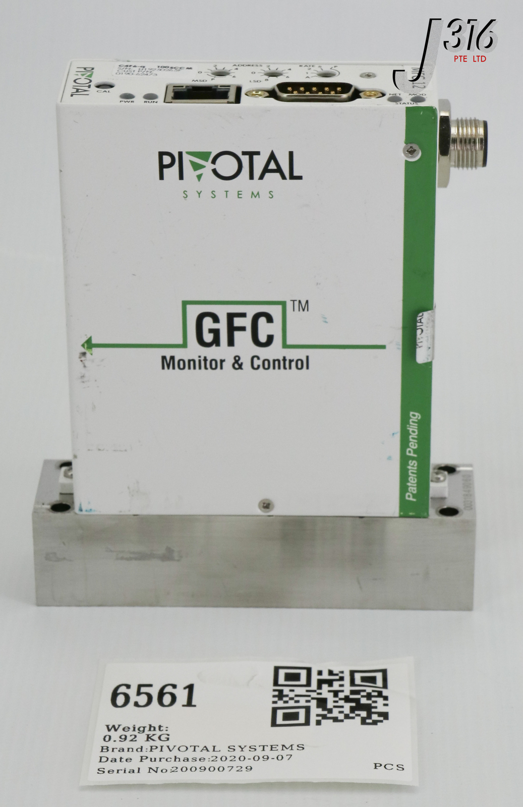 6561 PIVOTAL SYSTEMS GAS FLOW CONTROLLER, AMAT PN: 0190-62473 32-03402