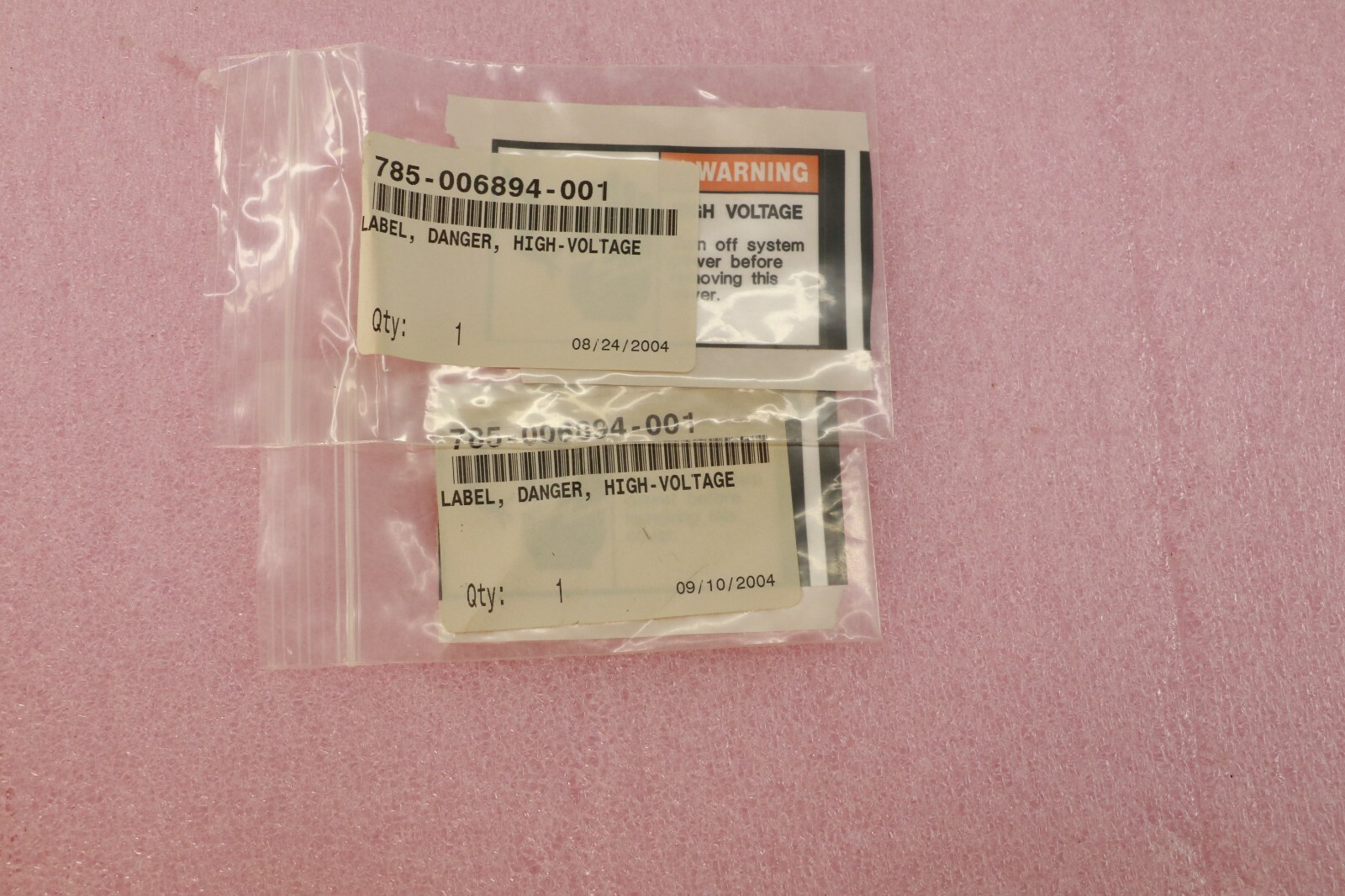 2PCS  LAM RESEARCH 785-006894-001 LABEL, DANGER , HIGH VOLTAGE