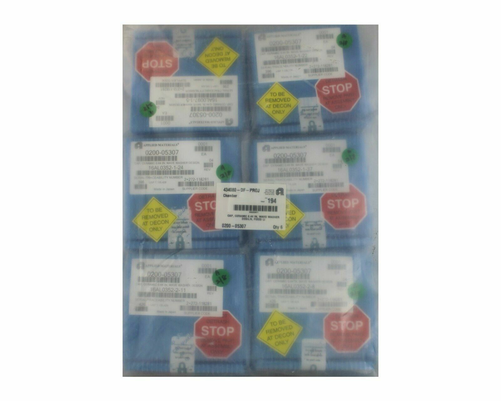 AMAT APPLIED MATERIALS 0.44" CERAMIC CAP, WAVE WASHER DESIGN 0200-05307 16AL052