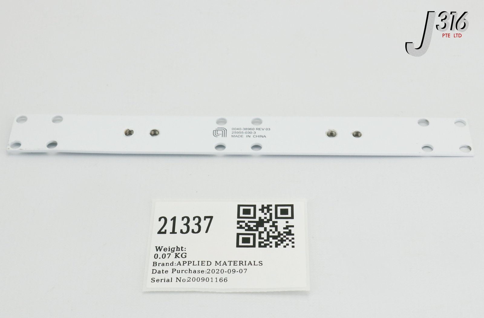 21337 APPLIED MATERIALS BRACKET ASSY, 23CM X 2.7CM 0040-38960