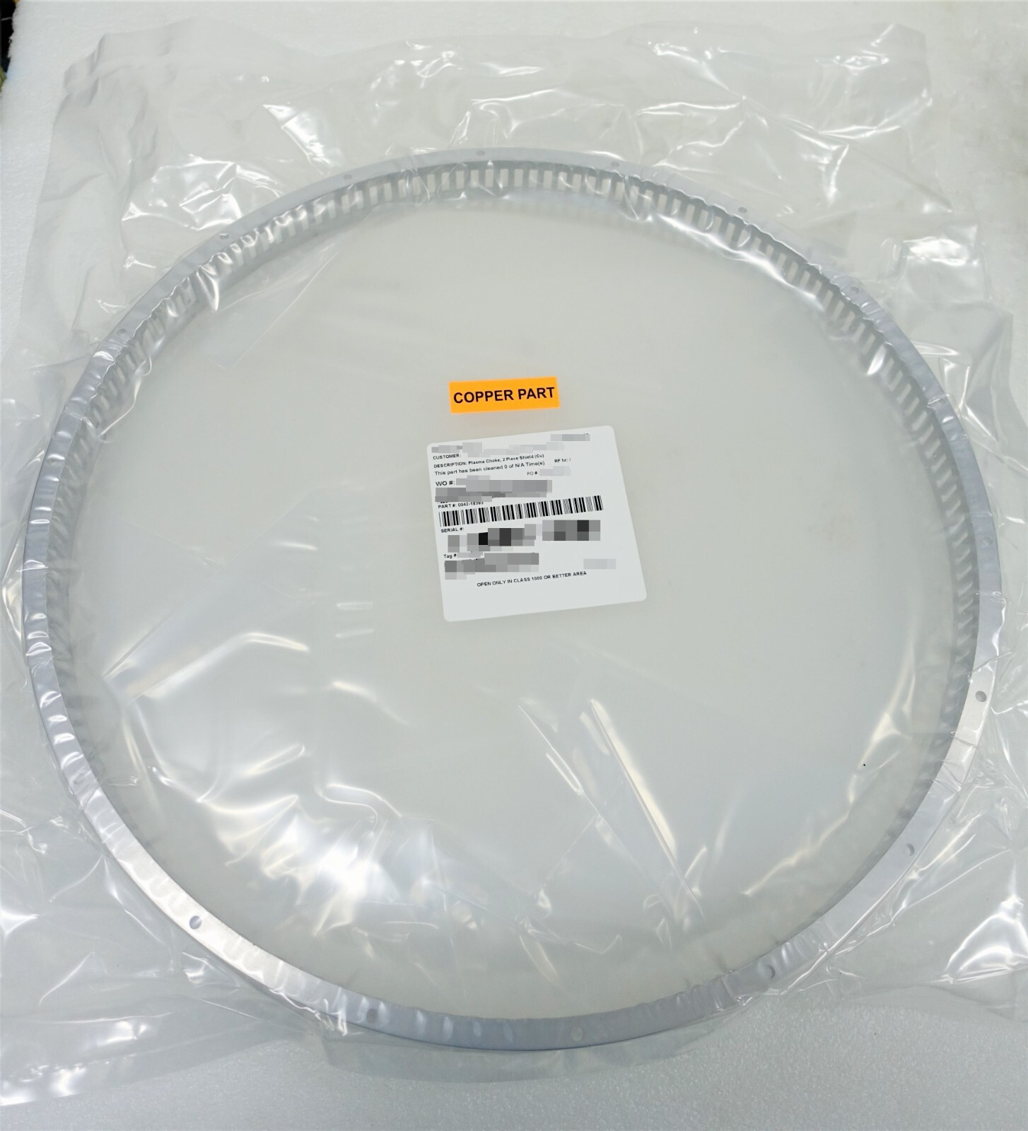 APPLIED MATERIALS 0042-18393 PLASMA CHOKE, 2 PIECE SHIELD (Cu) AMAT
