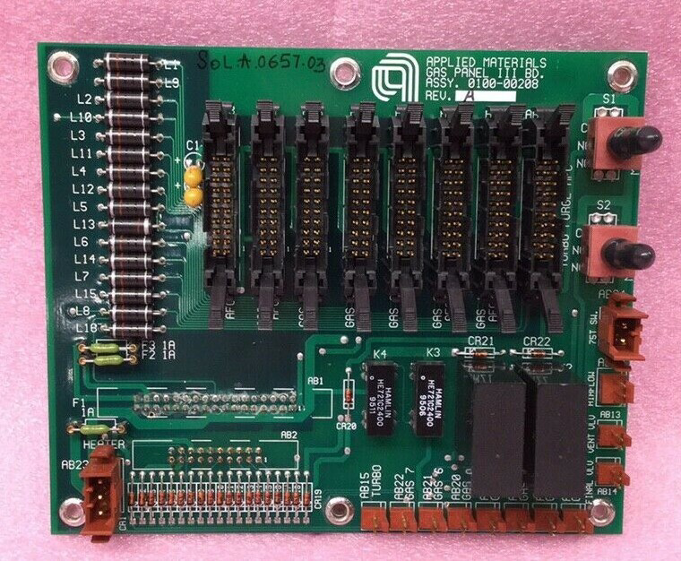 Applied Materials 0100-00208 (AMAT) PCB Gas Panel III BD Assembly
