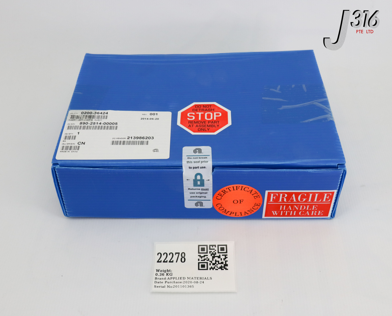 22278 APPLIED MATERIALS INSERT, LEFT, HQ NITRIDE (NEW) 0200-36424