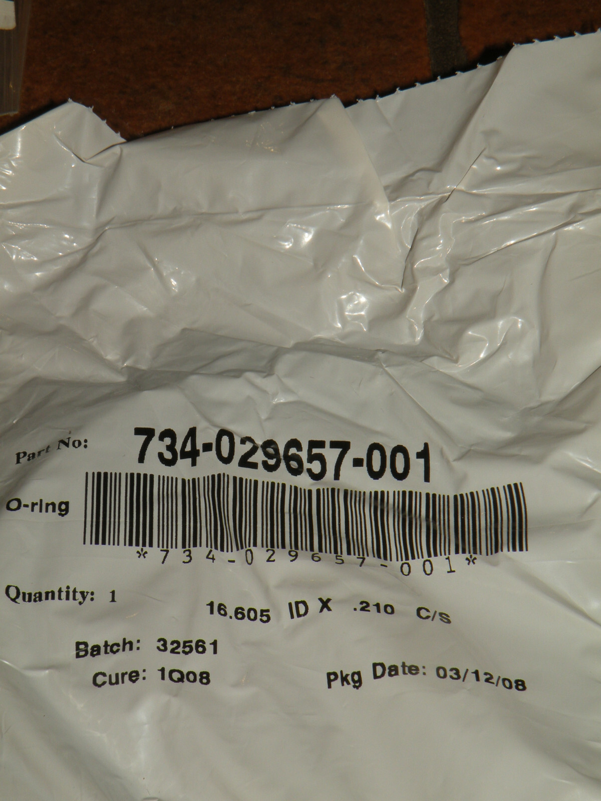 Viton O-Ring LAM Research / AECI  16.605" ID x 0.210"  C/S P/N 734-029657-001