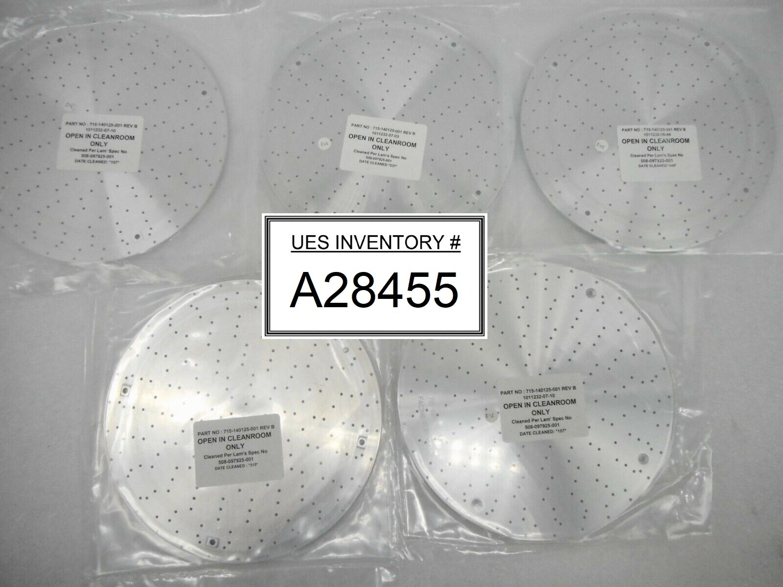 Lam Research 715-140125-001 Lower Baffle Plate Reseller Lot of 5 OEM Refurbished