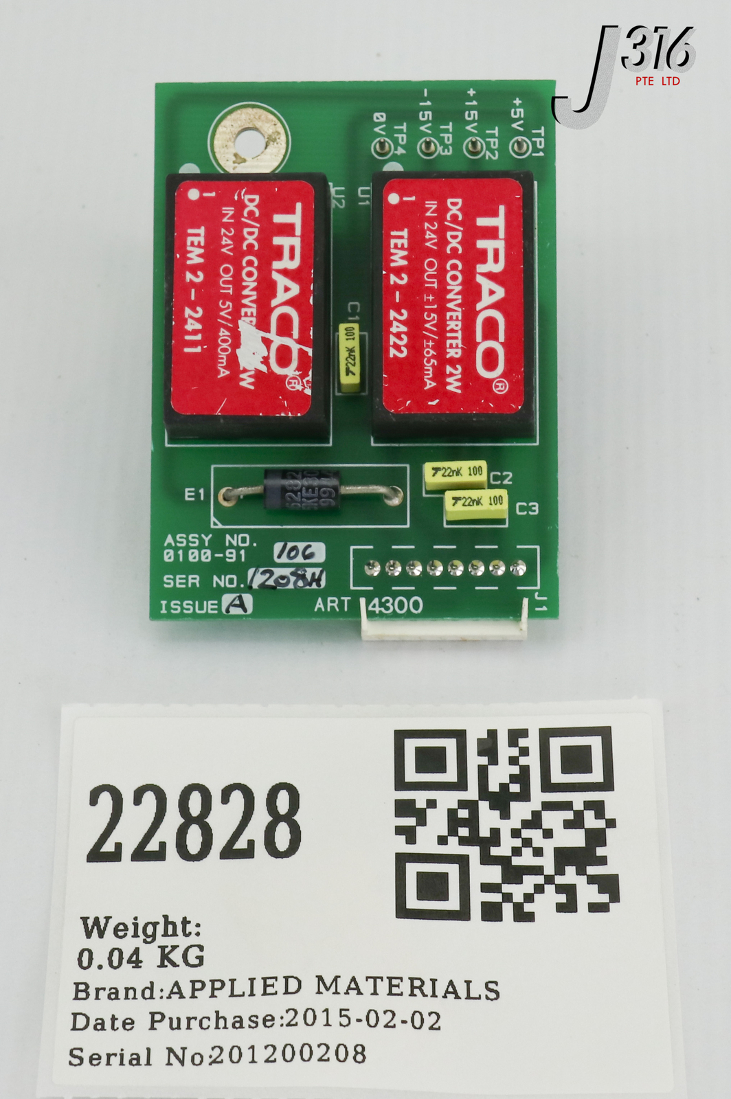22828 APPLIED MATERIALS PCB DC DAQ PSU, 0120-93722 0100-91106
