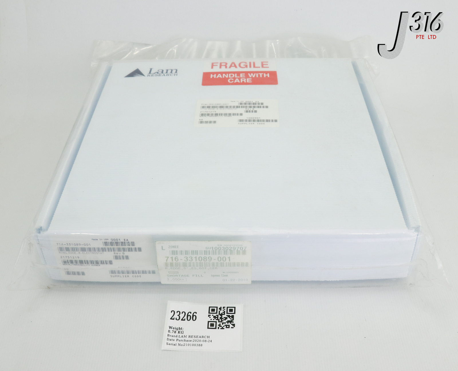 23266 LAM RESEARCH RING, EDGE, 8'', ELECTROSTAT, BOT, CER (NEW) 716-331089-001