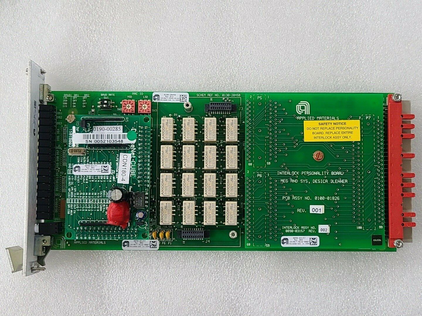 APPLIED MATERIALS 0090-03157 Rev 002/ 300mm MEG/SYS INTERLOCK Board