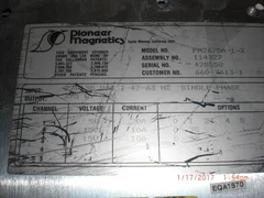Power Supply  PIONEER MAGNETICS PM2675A-1-3 LAM RESEARCH (LAM) 660-007613-001 5V