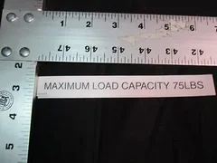 AMAT 0060-01039 LABEL MAXIMUM LOAD CAPACITY 75 LBS
