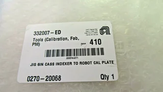 Applied Materials P/N 0270-20068 JIG 6IN Indexer To Robot Calibration Plate